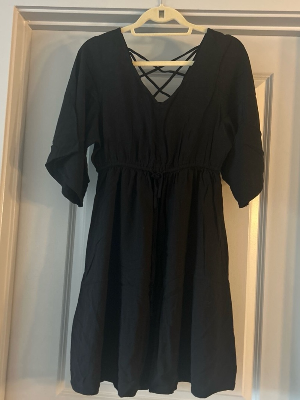 torrid Black V-Neck Dress with Crisscross Straps